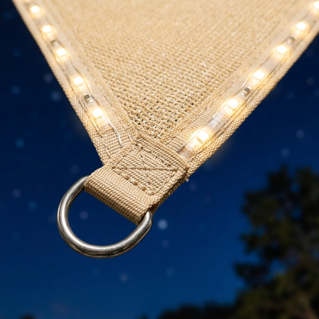 Voile d’ombrage triangulaire 3x3 LED imperméable